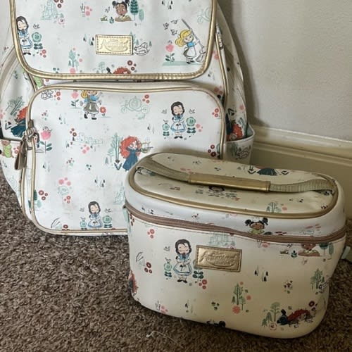 Disney Princess Cream Backpack and Lunch Bag Set