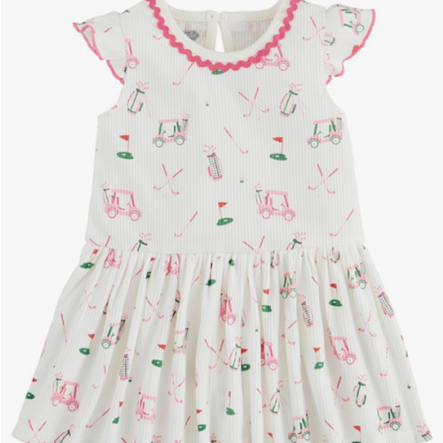 Mud Pie Baby Girls' Mud Pie Children's Golf Print Tshirt Dress