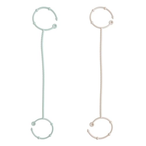 mushie Adjustable Silicone Toy Straps 2-Pack | Baby Accessories Holder for Travel, Stroller, High Chair (Blush/Shifting Sand)