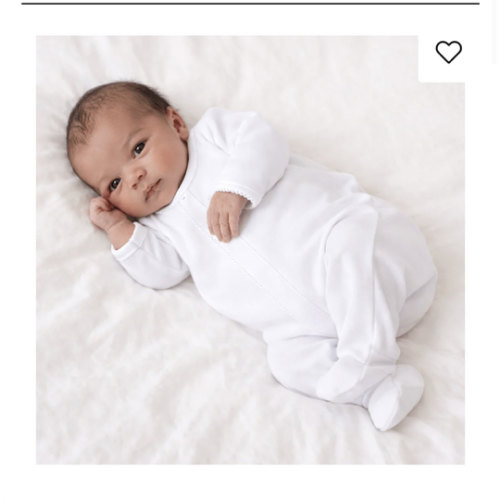 White Pima Cotton Footie - Soft Pima Cotton