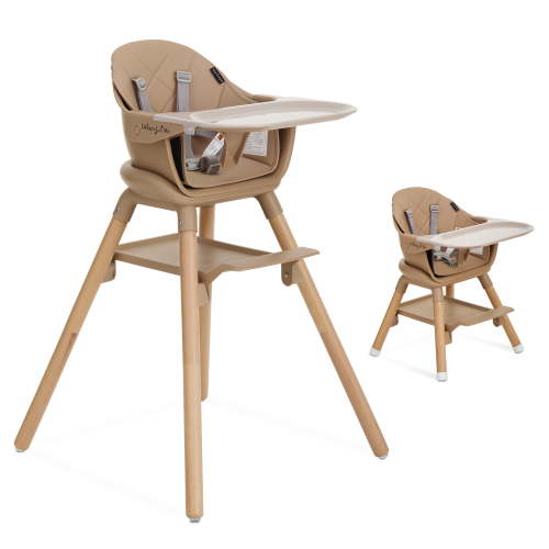 Dream On Me Nibble Nest 3-in-1 Highchair, Beige