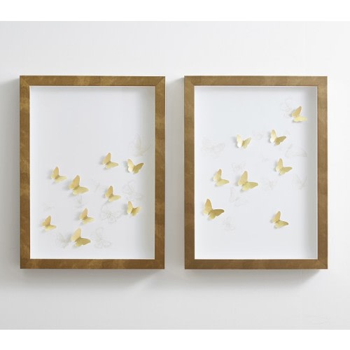 Monique Lhuillier Butterfly Diptych Wall Art