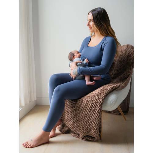 Jane Nursing Pajama Set | Slate Blue - Kindred Bravely