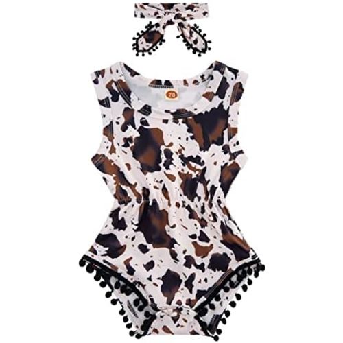 Baby Girl Clothes 0-24 Months Floral Sleeveless Newborn Romper Jumpsuit Outfit Set with Headband