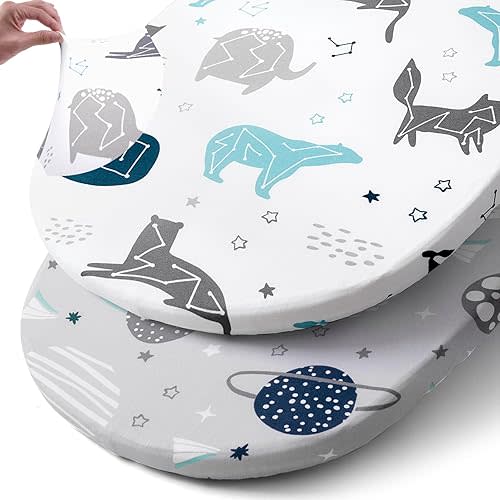 BROLEX Bassinet Sheet Set 2 Pack Ultra Soft Space Planet