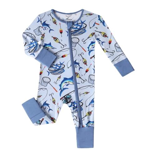 Unisex Baby Neutral 2-Way Zipper Footies, Bamboo Viscose Romper Outfit, 0-24 Months One-piece Jumpsuit for Boys Girls