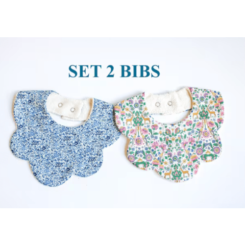 Liberty London Baby Bib Set: Floral Cotton, Organic Cotton