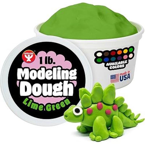 Hygloss Play Modeling Dough for Kids – Safe & Non-Toxic Sensory Dough for Arts and Crafts – 1 lb Tub – Play Clay for Toddler Activities, Preschool Classroom Must-Haves – Lime Green Color, Unscented