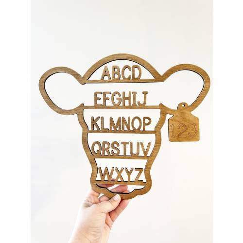 ABC Cow Head Sign | Baby Collection | Children's Collection | Home Decor