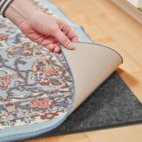 Waterproof Rug Pad, 5x8 Ft Under Area Rug Carpet Pad, Non Slip Rug Pads for All Floors and Hardwood Floors Finishes, Keep Carpets in Place Soft and Prevent Rug from Wrinkling or Buckling