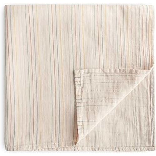 mushie Muslin Baby Swaddle Blanket | 100% Organic Cotton (Retro Stripe)