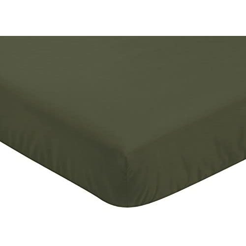 Sweet Jojo Designs Solid Dark Green Baby or Toddler Fitted Crib Sheet for Woodland Camo Collection