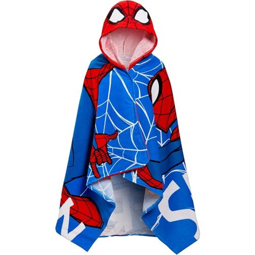 Spiderman Hooded Towel 100% Cotton Dress Up Avengers Poncho Kids Bath Beach Towel Swimming Wrap Boys Changing Robe