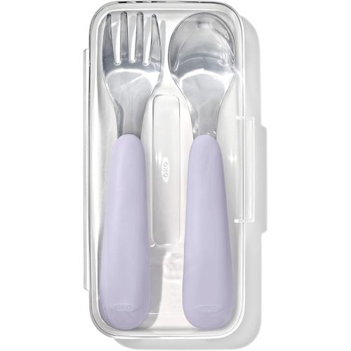 OXO Tot On-The-Go Fork and Spoon Set - Lilac