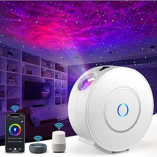 Star Projector Galaxy Light for Bedroom, Smart APP & Voice Control Nebula Projector, Perfect Christmas Hoom Decor Compatible with Alexa & Google Home, Rotatable and Adjustable Cloud Stars