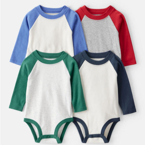 Baby Boy 4-Pack Long-Sleeve Multipack Raglan Bodysuits | Carter's