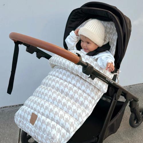 Houndstooth Linen Pram Cosy