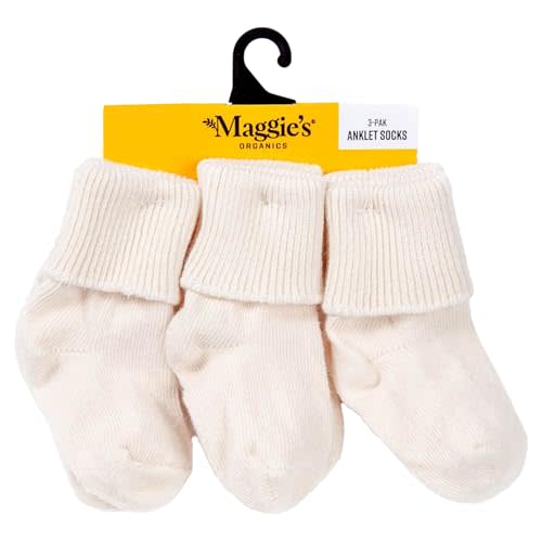 Maggie's Organics Natural Infant and Toddler Anklet Socks - 3 Pack
