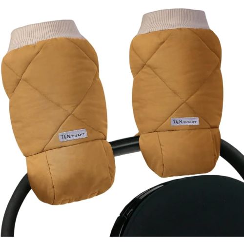 7AM Enfant Stroller Warmmuffs Gloves - Anti-Freeze Stroller Mittens for Handlebars, Water Repellent Hand Warmer Muff for Cold Weather, Plush Lined Stroller Warmmuffs | Winter Stroller Accessories