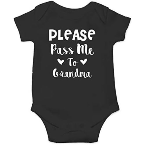 AW Fashions Please Pass Me To Grandma Baby Bodysuit Funny Adorable Newborn Clothes for Boys, Girls, Unisex