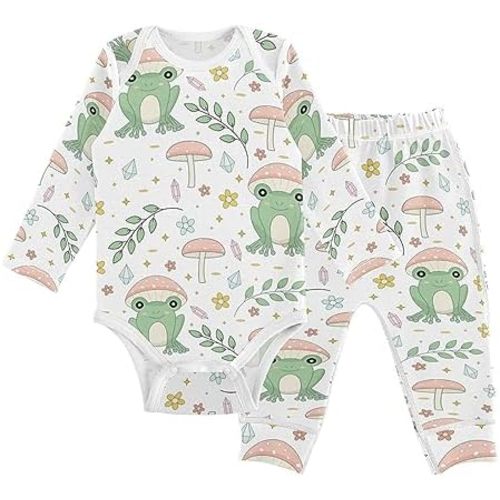vvfelixl Baby Bodysuits Pants Sets Border Collie Dog Long Sleeve Baby Clothes For Boys Girls 0-24 Months Cow Pattern