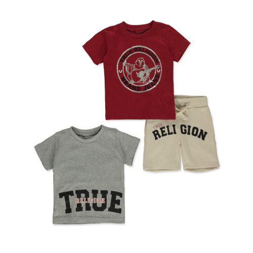 True Religion Baby Boys' 3-Piece Buddha Shorts set Outfit