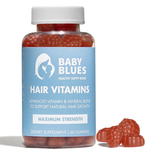 Baby Blues Hair Vitamins, 6000mcg Biotin, Collagen, Zinc, 60 Count