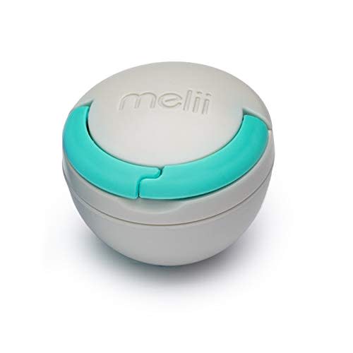 melii Pacifier Pod 1 Pack – Grey & Blue Pacifier Storage Container with Carabiner Clip