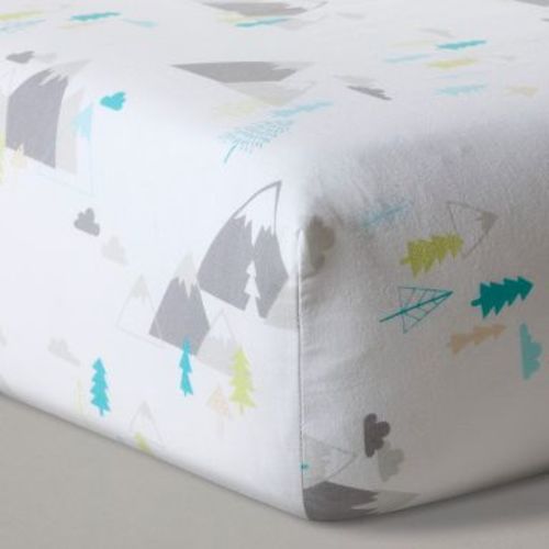 Fitted Crib Sheet Mountains - Cloud Island™ White