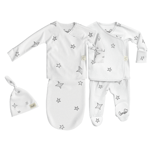 Baby Bundle - Stars Baby Bag Set + Footie – Bonsie Skin to Skin Babywear