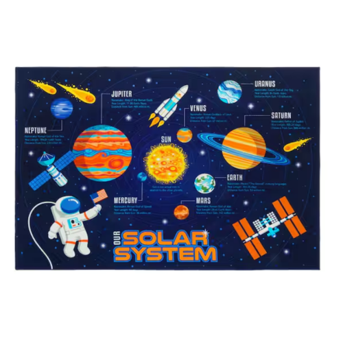 Teach Me Education Solar System 6 ft. x 9 ft. Multi-Colored Polyester Area Rug