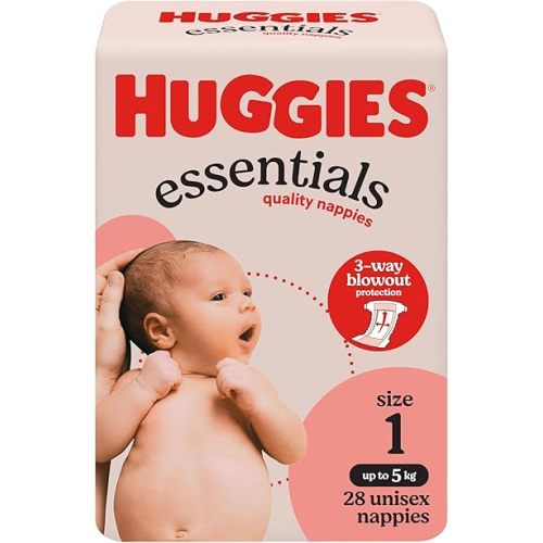 Huggies Essentials Nappies Size 1 (up to 5kg) 28 Count