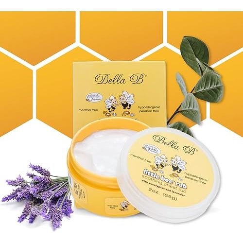 Bella B Little Bee Soothing Baby Chest Rub 2 oz - Baby Vapor Rub Lavender - Eucalyptus Chest Rub For Infants - Eucalyptus Vapor Rub - Natural Vapor Rub - Soothing Vapor Rub - Soothing Chest Rub