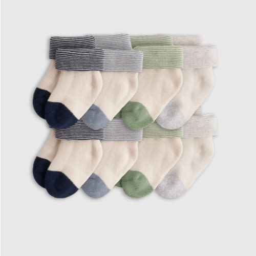 Organic Fold Over Socks 8-Pack - Baby Boy