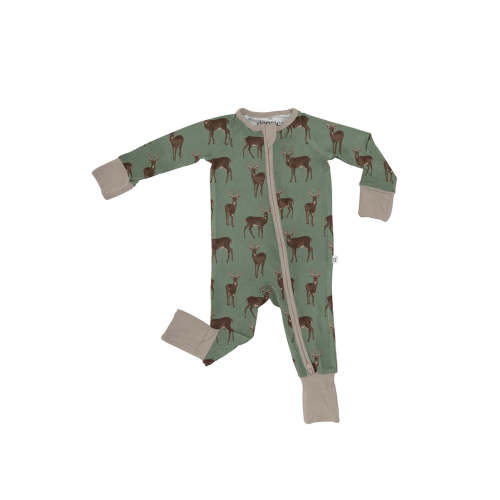 Green Deer Bamboo 2-Way Zipper PJ’s – Little Buffalo Creek Co.