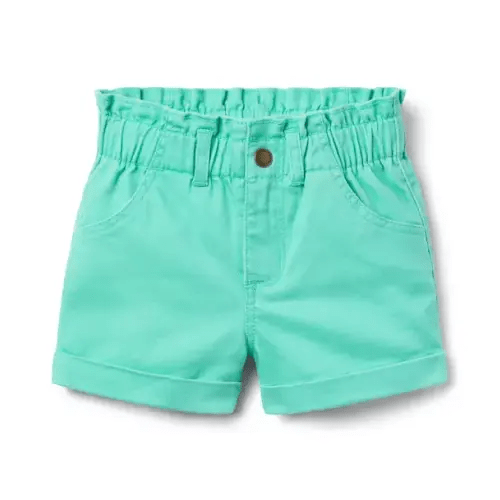 Girl Fresh Mint Twill Paperbag Waist Short by Janie and Jack