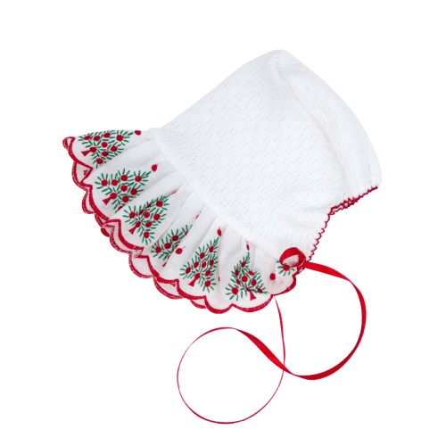 PatyKnit™ Christmas Bonnet with Swiss Tree Trim