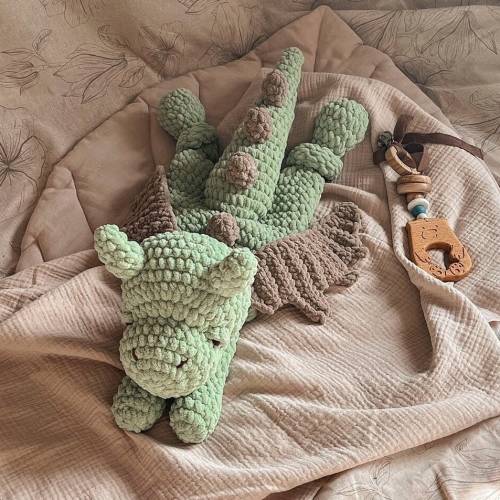 Crochet Dragon Snuggler | Asparagus & Honey