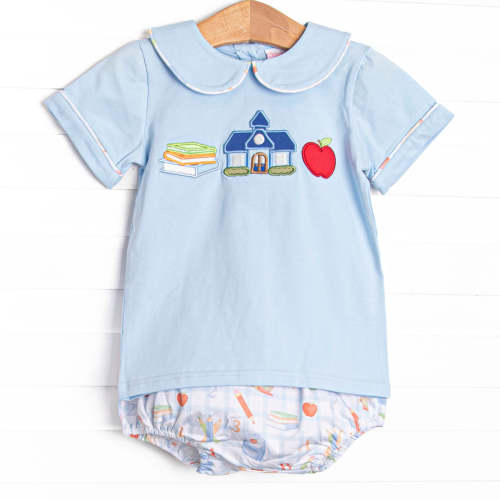 Lessons Learned Applique Diaper Set, Blue – Stitchy Fish