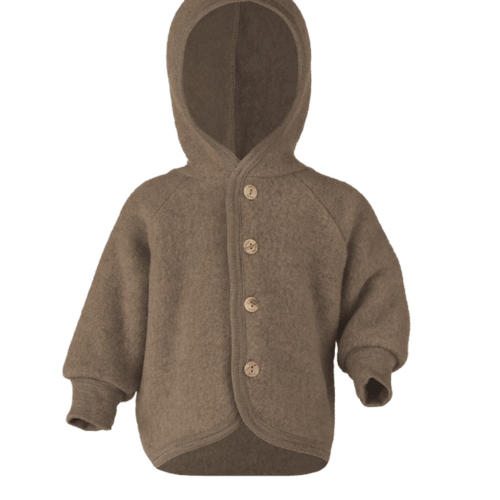 Engel - Baby Ultra Warm Jacket Cardigan with Hood, 100% Organic Wool Fleece, 0-24 Months