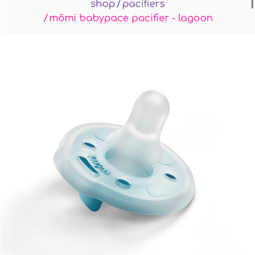 single babypace breast‑like pacifier in lagoon color | mōmi