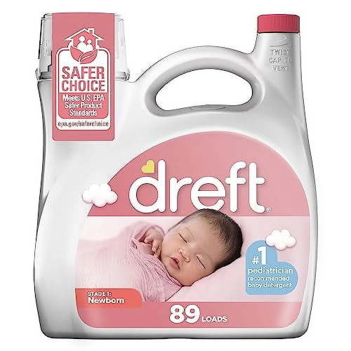 Dreft Newborn Baby Liquid Laundry Detergent, 1 Choice Of Pediatricians, 89 Loads, 128 Fl Oz