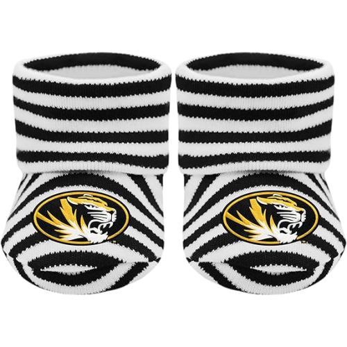 Creative Knitwear College Baby Striped Bootie Sock - Team Logo, Multiple Colors, Unisex (Newborn - 6 Months)