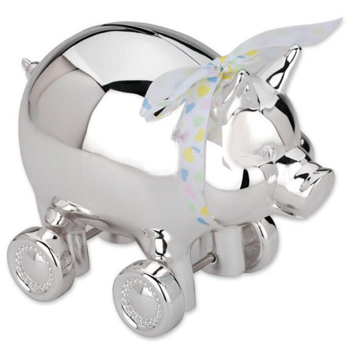 Reed and Barton Piggy With Wheels