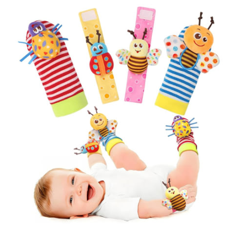Bloobloomax Baby Rattles Toys for 0-12 Month, Infant Girl Boy Toys for Babies 3-6 Months, Newborn Hand & Foot Toys for 0 to 9 Months, Baby Shower Gifts Set with Wrist Rattle Socks