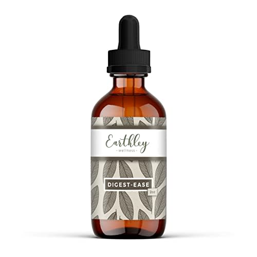 Earthley Wellness Digest Ease, Herbal Digestive Support Tincture for Gut Health, Stomach Relief, and Digestive Wellness | Organic Herbs Like Echinacea Leaf, Turmeric Root, Marshmallow Root, (2oz)