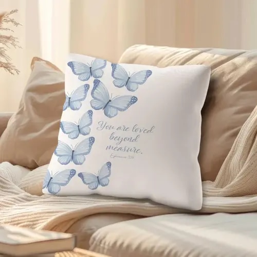 Amazon.com: Bible Verse Christian Butterfly Pillow Covers 18x18 Inch,Ephesians 3:19 Scripture Throw Pillow Covers for Home Office Sofa Living Room Bedroom : Home & Kitchen