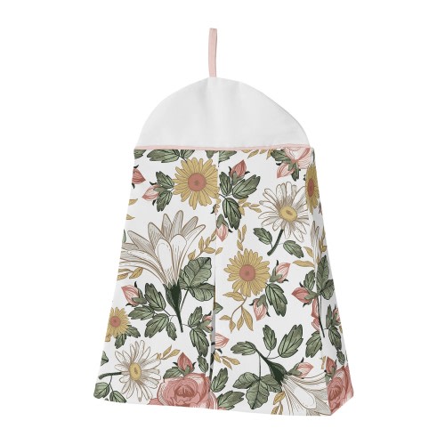 Vintage Floral Boho Girl Sweet Jojo Designs 6p Crib Bedding + BreathableBaby Breathable Mesh Liner Bohemian Pink