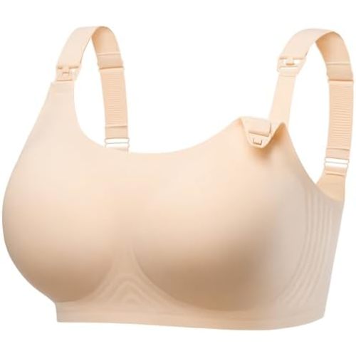 Angelhood Seamless Nursing Bra for Women Wire Free Full Coverage Nursing Bra T-Shirt Bra with Extra Extender