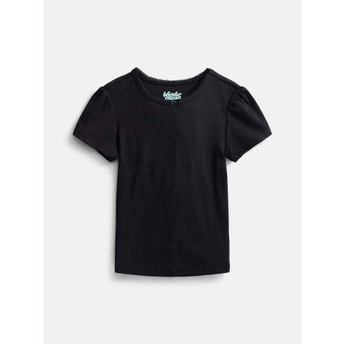 Wonder Nation Girls Baby Tee with Short Sleeves, Sizes 4-10